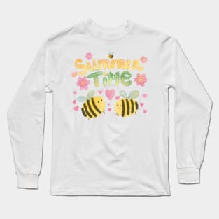 Cute bees Summertime Long Sleeve T-Shirt